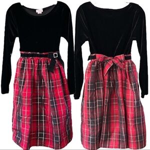 BLOOME de jeune fille Size 18.5 Velvety Bodice atop Plaid Tea Length Skirt